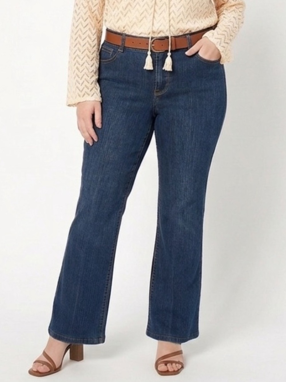 Style & Co. Jeans Women Blue Jeans Flared Jeans Size 14 Boot Cut 5 Pockets-Style